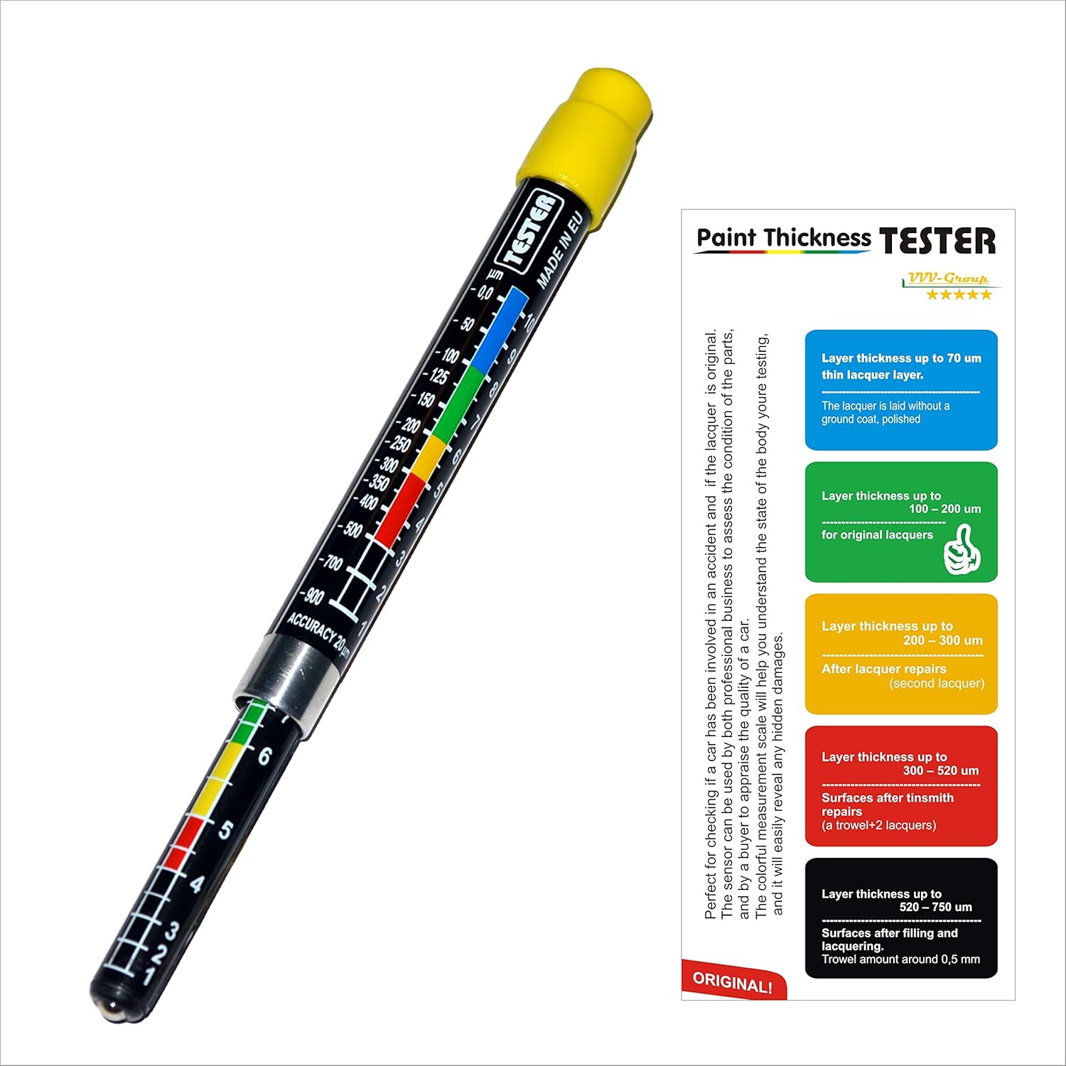 Medidor de espesor de pintura automotriz